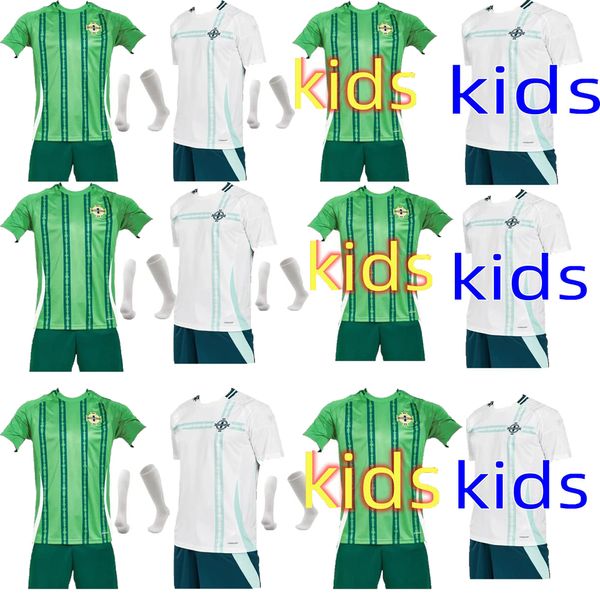 2024 Irlanda del Nord Best per bambini Maglie da calcio Set Kit Kit Uniform 2025 Divas Charles Evans 24 25 Shirt da calcio Charles Ballard Best Brown Home Away Away Away Away