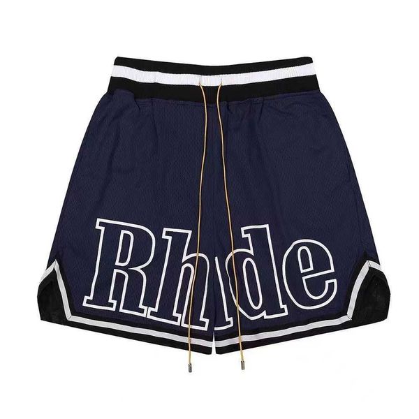 Летняя американская модная бренда Rhude сетчатой дышащая быстрое сушка баскетбола Мужские шорты