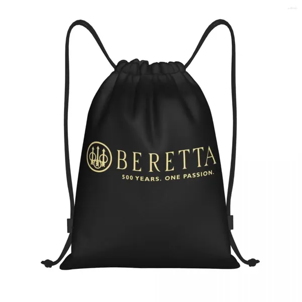 Einkaufstaschen Custom Beretta Gun Draw String Frauen Männer Leichte Militär Sport Fitnessstudio Speicher -Rucksack