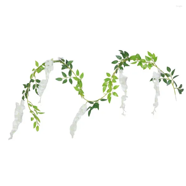 Flores decorativas Flower Vine simulada Rattan Fake String Plastic Wisteria enrolada para decorar