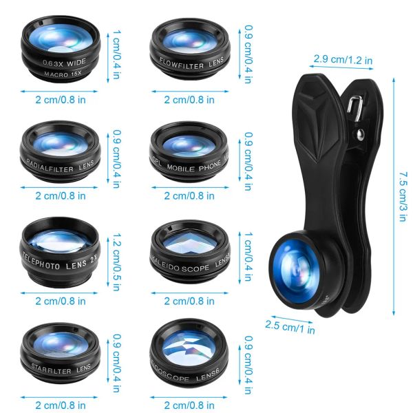 Isıtma 1set/2sets lens evrensel 10 1 telefon kamera lens kiti balık gözü geniş açılı makro lens cpl filtresi akıllı telefon için