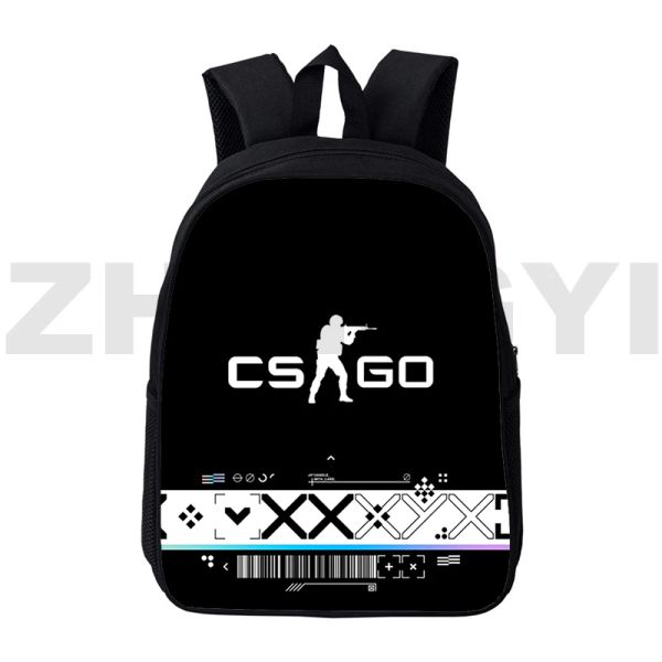 Rucksäcke Vintage Canvas CS Go 3D -Druck -Rucksäcke 12/16 Zoll Reise Freizeit -Rucksack Frauen Jungen Mädchen Anime CSGO School Taschen Herren Buchstasche