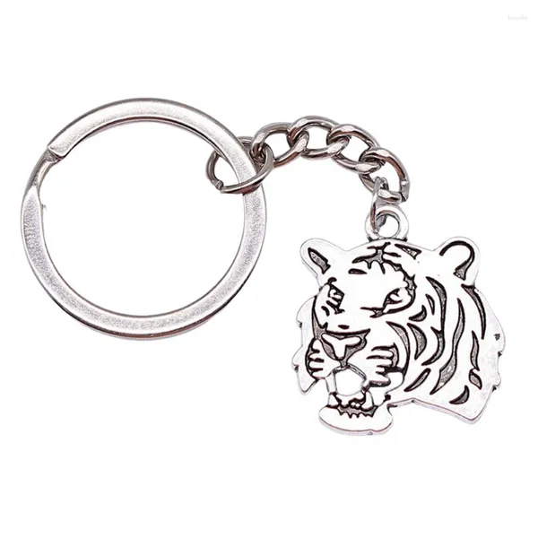 Keechchains 1pcs Tiger Key Case Resudimenti di gioielli Materiali fatti a mano Anello fatto 28 mm