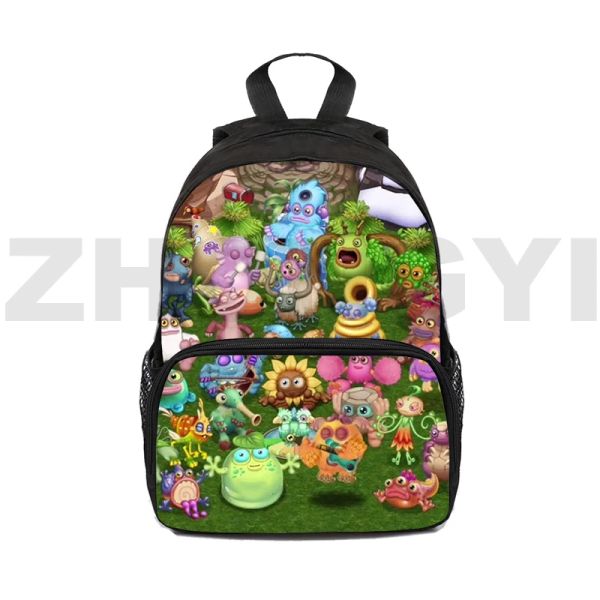 Mochilas Popular 3D My Singing Monsters Backpack Sagas de escola à prova d'água para meninas 12/16 polegadas homens Mulheres viajam de lazer esportes mochila