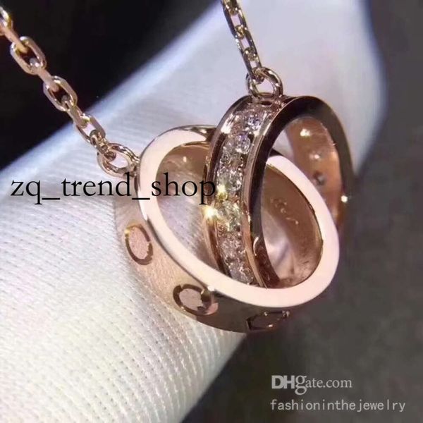 Collana di lusso Collana Designer Gioielli Festa Sterling in argento Rings Diamond Ciplane in oro rosa per donne Abito Fancella