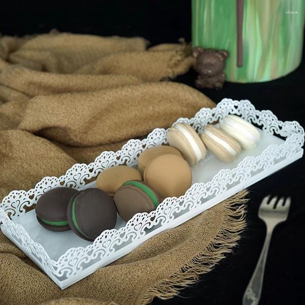 Bakeware Tools Bandeniza Retângulo para Cupcake Bolo de Casamento Branco Display Decoração Evento de Party Plate Home Plate Resin Moul