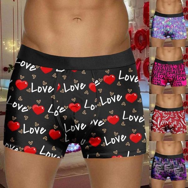 Mutandine da donna Mens San Valentino Stampato Stile di biancheria intima Speciale Love Shorts Rose Mid Waist