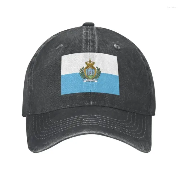 Ballkappen Punk Unisex Baumwoll Flagge von San Marino Baseball Cap Erwachsener verstellbarer Vater Hut für Männer Frauen Sport Sport