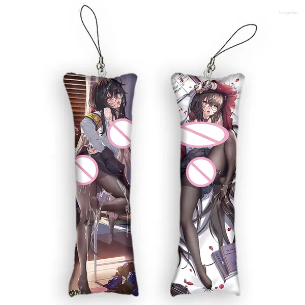 Estatuetas decorativas Azur Lane Ijn Taihou Mini Keychains de Keychains 2 laterais 2 Pingente de travesseiro