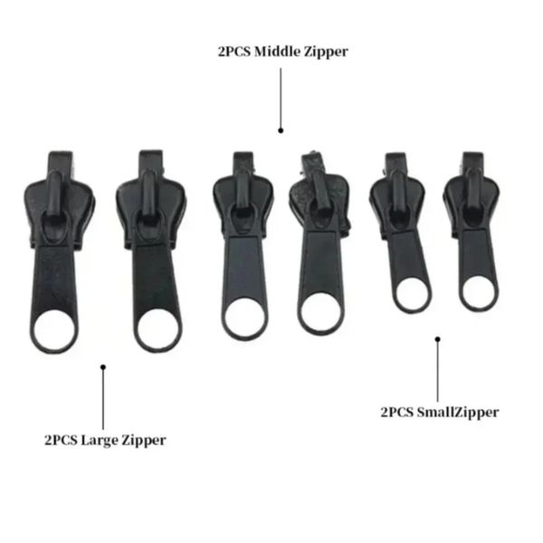 6pcs Instant Reißverschlussbeutelzubehör Universal Fix Reparaturkit Ersatz Zip Slider Zähne Multifunktionale Kleidung