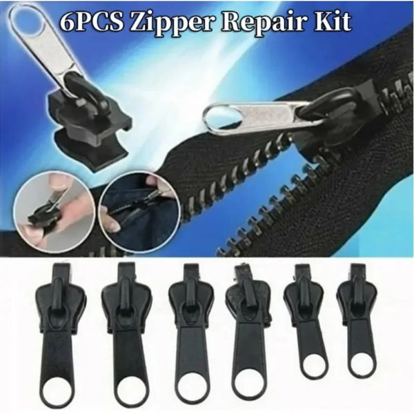 6pcs zíper instantâneo universal Instant Instant Repair Kit de substituição Zip Slider dentes de reposição de roupas multifuncionais zíper