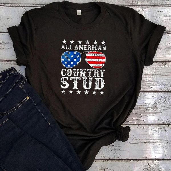 Kadın Tişörtleri 4 Temmuz Komik ABD Bayrak Gömlek P America Tshirt Kadınlar 2024 Anma Günü Hediye Tops Amerikan Ülkesi XL
