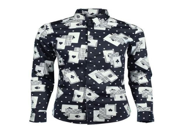 Herren Full Sleeve Black White Poker Shirts für Männer039s Kleidung Plus Größe M4xl Mann Slim Fit Dots Club Shirt68565711528902
