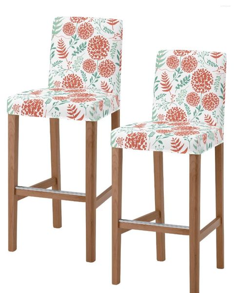 Coperture per sedie foglie di fiori rossi Pianta barre corto slot slot sgabello coperchio a braccioless seggiolino