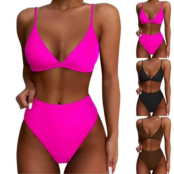 Costumi da bagno femminile Donne Bikini ad alta vita Bikini sexy push up a due pezzi da bagno vintage costume da bagno vintage swim retrò per la nuotata per