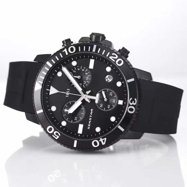 2024 T120417A Quartz à prova d'água Relógio Seastar Men's Sports ETA G10212 MOVIMENTO RUBRO TRIMELAÇÃO T125617A MAN Fashion 0127206W