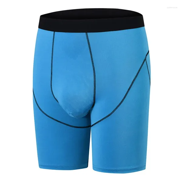 Underpants Men ad alta elasticità gamba lunga gamba a medio capriola boxer pantaloni pantaloni biancheria intima di qualità maschile