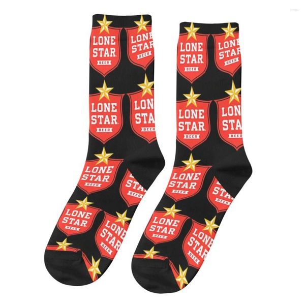 Meias masculinas A estrela vermelha Happy Retro Beer Drinks Hip Hop Casual Casual Sock Padrão de presente impresso