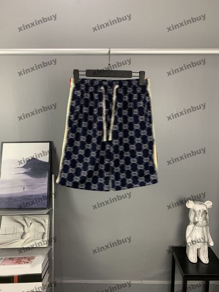 Xinxinbuy 2024 Männer Frauen Designer Shorts Gurtband Jacquard Kurzes schwarz weißes braun grau blau braun apricot s-xl neu
