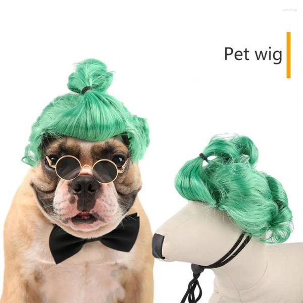 Parrucca dell'abbigliamento per cani per cani gatti per animali domestici regolabili realistici divertenti costume per capelli accessori per capelli incrociati animali domestici natalizi