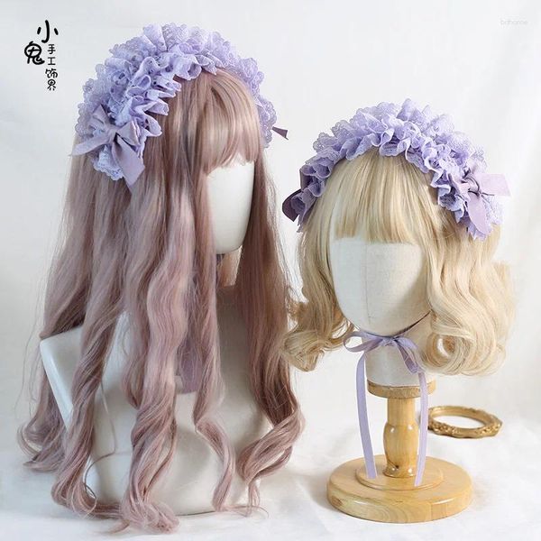 Forniture per feste bambola scura Lolita gothic Hairpin copricapo Accessori per capelli a fiocrro