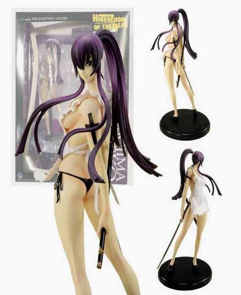 22cm Charaani Figura HighSchool of the Dead Anime Figura Busujima Saeko 18 PVC Ação Figura Toys Coleção Modelo Doll Gifts T21103727