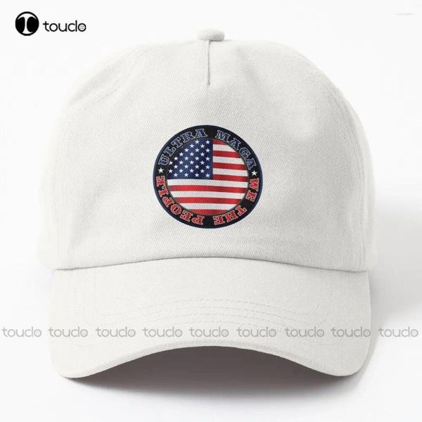 Top Caps Ultra Maga Logo Baba Şapkası Kişiselleştirilmiş Özel UNISEX YETİŞKİN TEDEN YAZ GENÇ BEYAZ BAZALI KAPTI