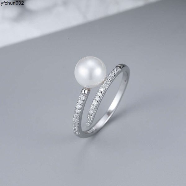 Wanmei Version S925 Silberperlenring mit verstellbarer Mode und minimalistischer leichter Luxus -DIY leeres Support -Accessoires KT6K