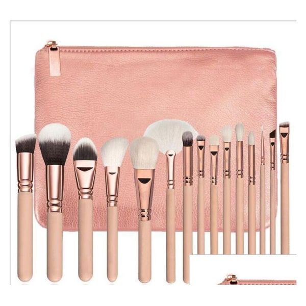 Ben spazzole per il trucco in stock di pennello di alta qualità 15pcs/set con PU Bag Professional per Fondazione in polvere B ESEGNA DELLA CONSEGNA DELLA GUARCA SALUTE B DH5G6