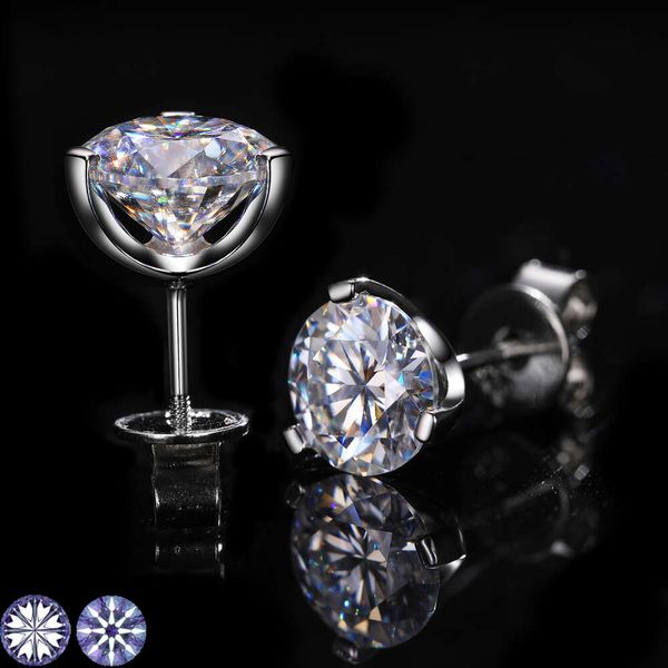 Brincos de Moissanite de Missanita de Flama 3 Prima