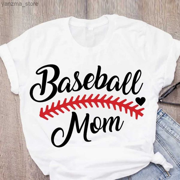 Женская футболка плюс размеры женская футбольная мама футбольный бейсбол день игры в бейсбол короткие Slve Lady Lady Fomen