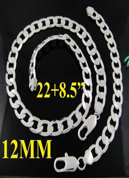 Мода Mens039S Ювелирные украшения 925 Серебряный 12 -миллиметровый цепь.