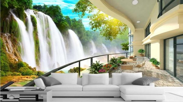 HD Waterfall Landscape TV WALL MURAL 3D Papel de parede 3D Papéis para o backdrop5085027