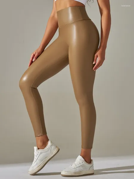 Leggings femininas mulheres calças de couro pu xs-5xl de tamanho grande e elástico feminino feminino slim skinny sexy calça