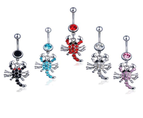 D0074 Scorpion Belly Navel Knopf Ring Mix Colors0123457412870