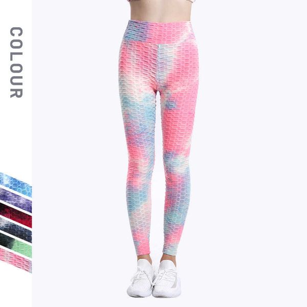 LL Shorts Tie Tinted Bubble Yoga Pants Womens senza soluzione di continuità nuda sensazione di altissima vita di sollevamento dei pantaloni fitness femmini