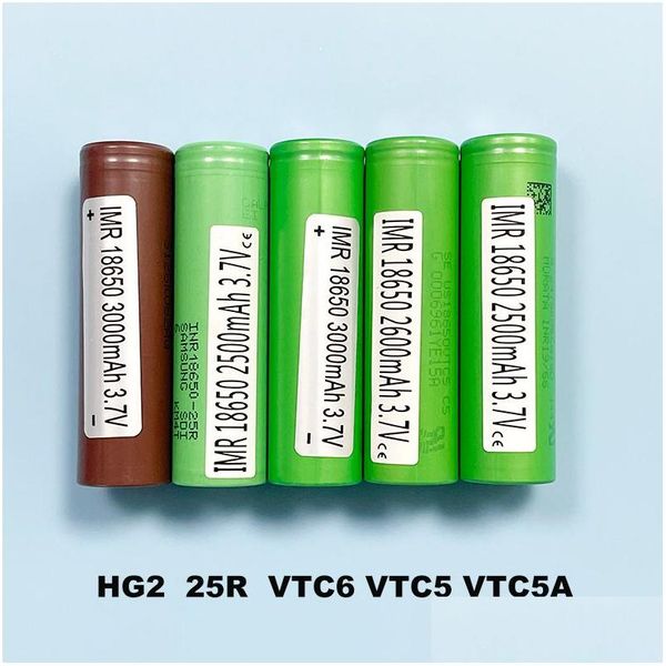 Batterien 100% hoher Qualität wiederaufladbarer Lithiumbatterie 3000mAh Purple Drainentladung gegen 25R 30q VTC6 VTC5 VTC5A FEDEX Tax Deli DH3QE