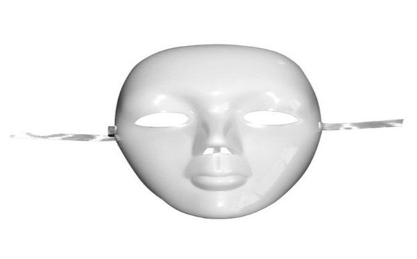 Boutique Nuova bellissima maschera femmina a faccia piena bianca bianca in plastica per costume promo 3556705