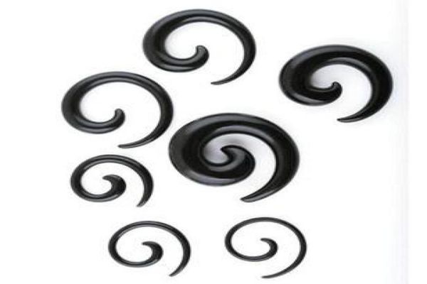 Túnel da orelha P31 100pcs mistura 8 tamanho preto acrílico jóias de jóias espiral Ear plug8172572