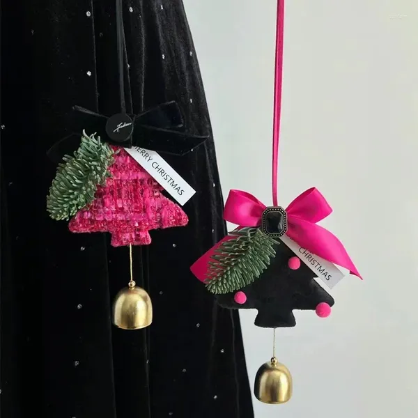 Estatuetas decorativas de decoração de árvore de natal estrela ano sino de carro de penduramento pacote pacote de natal