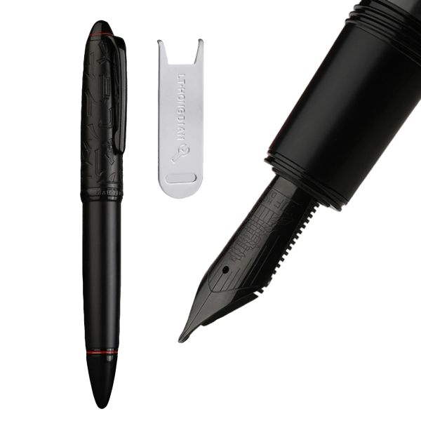 Ручки Hongdian N6 Black Poriston Fountain Pen Resin Ef/F/Long Nib Nib красивые торпедные облачные уплотнения Cap Cap Business Office Письмо подарки