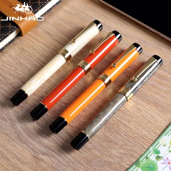 Pens New Jinhao Centennial Resin Mittlere Feder Fullfederhalter Braunrot Fountain Pen Penna FOUNTENPen Pens School Office Supplies Regalo