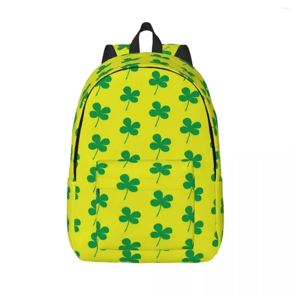 Sırt çantası Yeşil Shamrock St Patricks Günü Unisex Polyester Yürüyüş Backpacks Dayanıklı Zarif Lise Çantaları Sıralama