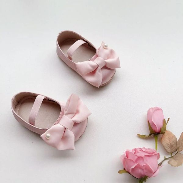 Первые ходьбы Bardibess Baby Shoes Spring осень модная лук мягкий палец для девочки, анти-скользкий, антиполь, принцесса