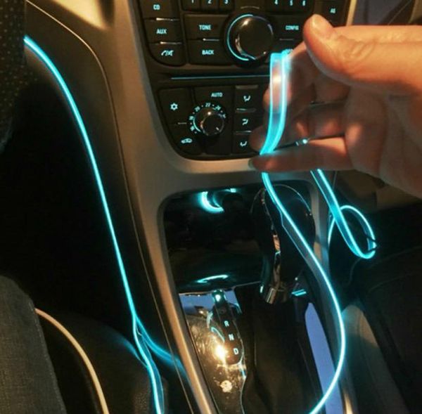 Acessórios para interiores de carro de 5m Atmosfera lâmpada el lâmpada de luz fria com console de painel decorativo DIY DIY