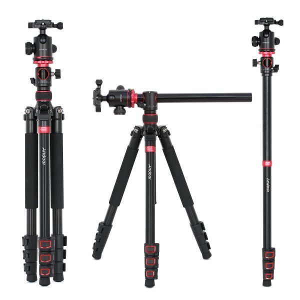 Acessórios AndOer TTT012 183cm Alumínio Alumínio Tripé Monopod Stand Rotativo Cabeça Rotativa