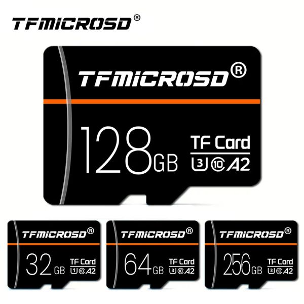 Kartlar TFMICROSD Hafıza Kartı 128GB 256GB 64GB Class10 U3 Kameralar için 30MB/S 32GB A2 UHSI Mini Kartı Mobie Telefon 4K HD TV