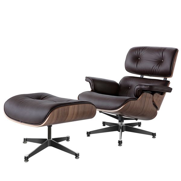 Ty304 Klassischer Liege Leicht Walnuss Sessel mit dunkelbraunem Kaufläden mit großem Kopffuß -Schwenklounge Stuhl Möbel