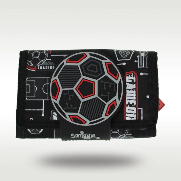 Borse in Australia Smiggle Original Portafoglio per bambini Black e rosso Portafoglio di calcio in pelle Portafoglio monete di alta qualità originale di alta qualità originale di alta qualità