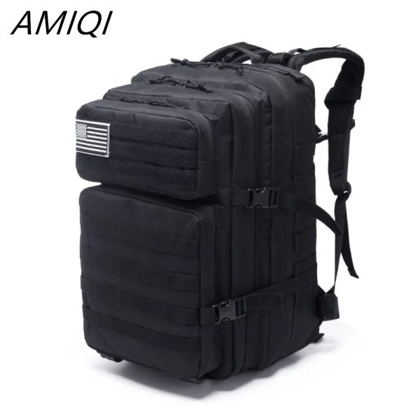 Packs Amiqi große Kapazität Military Rucksack Armee Taktische Molle Assault Rucksack 3p Männer Outdoor -Wanderjagd Wasserdichte Tasche